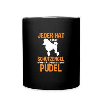 Pudel Hund Hundehalter Geschenk - Tasse einfarbig - Schwarz - Vorne