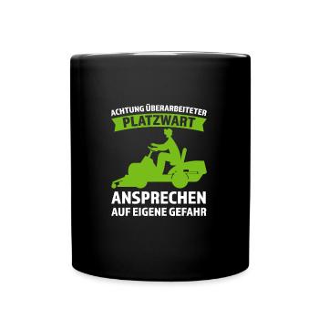 Platzwart Garten Rasenmäher Geschenk - Tasse einfarbig - Schwarz - Vorne