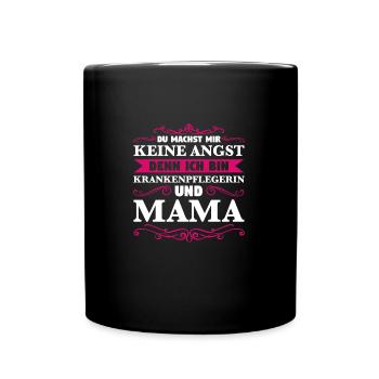 Krankenpflegerin Mama Krankenschwester Geschenk - Tasse einfarbig - Schwarz - Vorne