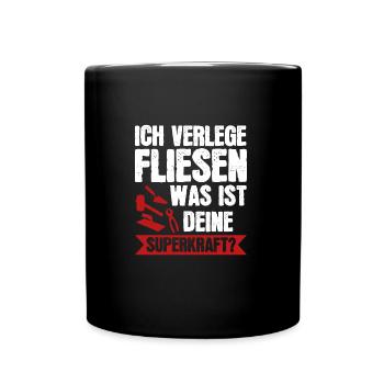 Fliesenleger Beruf Plattenleger Geschenk - Tasse einfarbig - Schwarz - Vorne