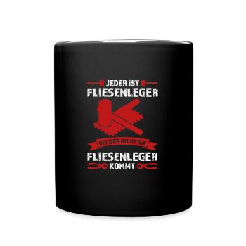 Fliesenleger Beruf Fliesenlegen Geschenk - Tasse einfarbig - Schwarz - Vorne