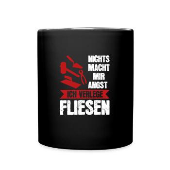 Fliesenleger Beruf Plattenleger Geschenk - Tasse einfarbig - Schwarz - Vorne