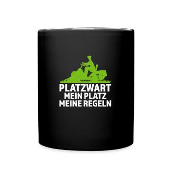 Platzwart Garten Rasenmäher Geschenk - Tasse einfarbig - Schwarz - Vorne