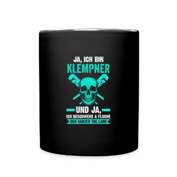 Klempner Beruf Installateur Geschenk - Tasse einfarbig - Schwarz - Vorne