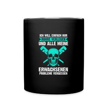 Klempner Beruf Installateur Geschenk - Tasse einfarbig - Schwarz - Vorne