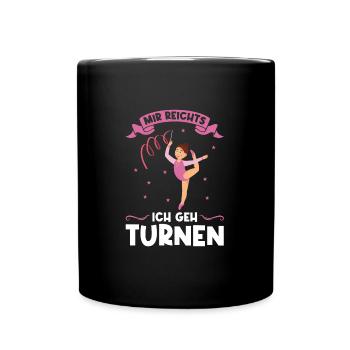 Turnen Mädchen Turnerin Geschenk - Tasse einfarbig - Schwarz - Vorne