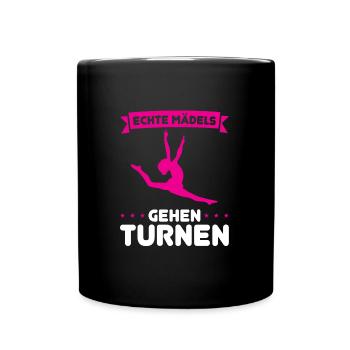 Turnen Mädchen Turnerin Geschenk - Tasse einfarbig - Schwarz - Vorne
