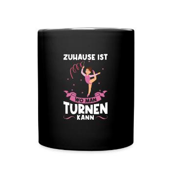 Turnen Mädchen Turnerin Geschenk - Tasse einfarbig - Schwarz - Vorne