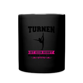 Turnen Mädchen Bodenturnen Geschenk - Tasse einfarbig - Schwarz - Vorne