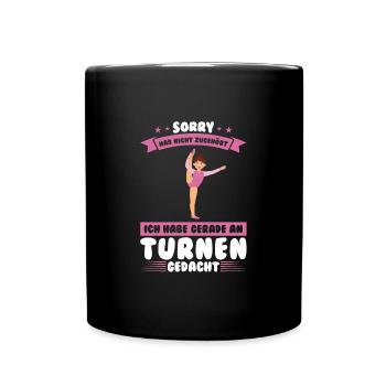 Turnen Mädchen Bodenturnen Geschenk - Tasse einfarbig - Schwarz - Vorne