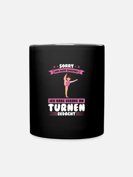 Turnen Mädchen Bodenturnen Geschenk - Tasse einfarbig - Schwarz