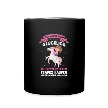 Reiten Mädchen Reitsport Geschenk - Tasse einfarbig - Schwarz - Vorne