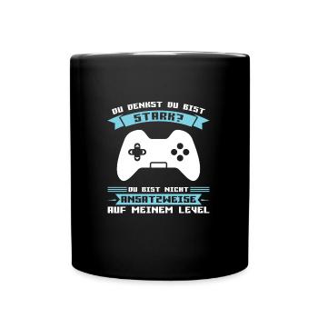 Gaming Zocken Konsole Geschenk - Tasse einfarbig - Schwarz - Vorne