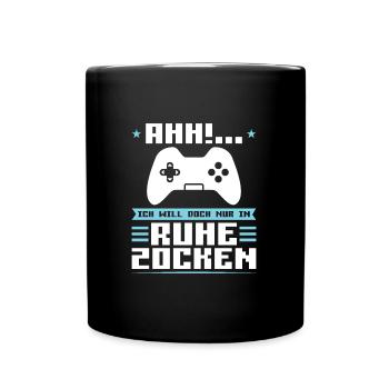 Gaming Zocken Gamer Geschenk - Tasse einfarbig - Schwarz - Vorne