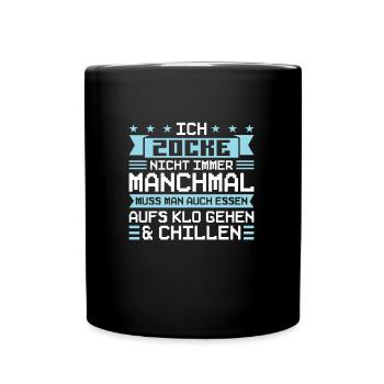 Gaming Zocken Konsole Geschenk - Tasse einfarbig - Schwarz - Vorne