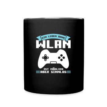 Gaming Zocken Gamer Geschenk - Tasse einfarbig - Schwarz - Vorne
