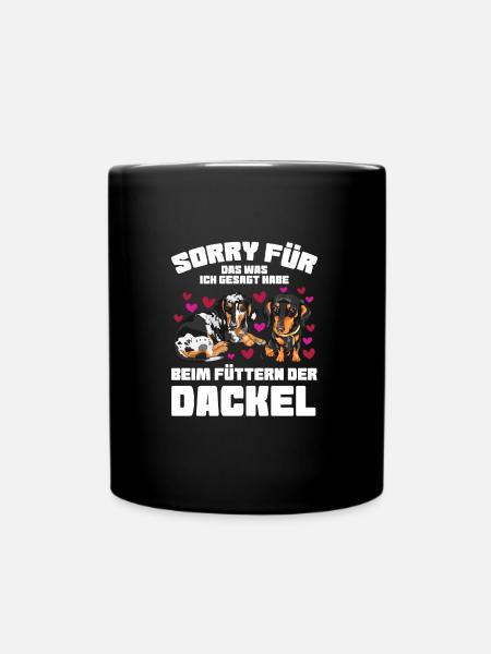 Dackel Hund Dachshund Geschenk - Tasse einfarbig - Schwarz