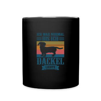Dackel Hund Dackel Besitzer Geschenk - Tasse einfarbig - Schwarz - Vorne