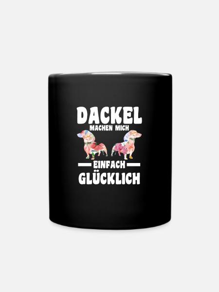 Dackel Hund Dackel Besitzer Geschenk - Tasse einfarbig - Schwarz