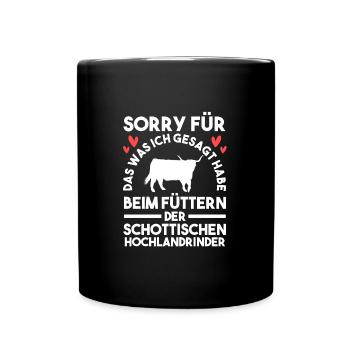 Hochlandrind Zucht Schottland Geschenk - Tasse einfarbig - Schwarz - Vorne