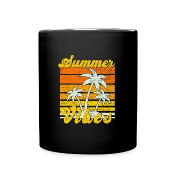 Summer Vibes Holiday Summer Good Mood Gift - Full Colour Mug - black - Front