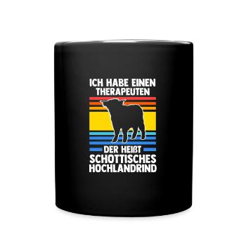 Hochlandrind Zucht Schottland Geschenk - Tasse einfarbig - Schwarz - Vorne