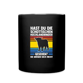 Hochlandrind Zucht Hochlandrinder Geschenk - Tasse einfarbig - Schwarz - Vorne
