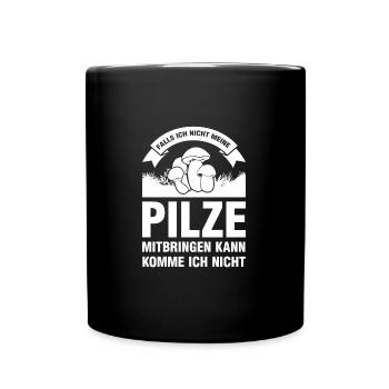 Pilze Sammeln Pilzsuche Geschenk - Tasse einfarbig - Schwarz - Vorne