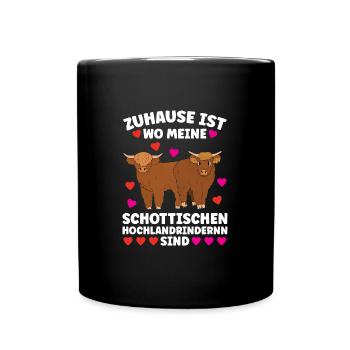 Rind Schottisches Hochlandrind Bauernhof Geschenk - Tasse einfarbig - Schwarz - Vorne