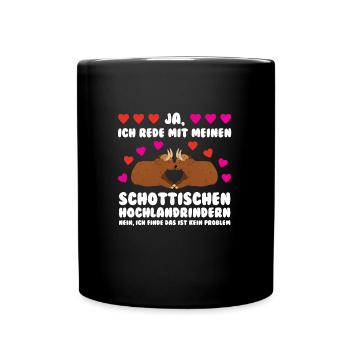 Rind Schottisches Hochlandrind Bauernhof Geschenk - Tasse einfarbig - Schwarz - Vorne