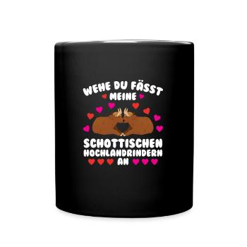 Rind Schottisches Hochlandrind Bauernhof Geschenk - Tasse einfarbig - Schwarz - Vorne