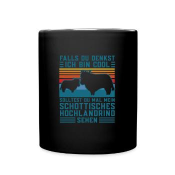 Rind Schottisches Hochlandrind Bauernhof Geschenk - Tasse einfarbig - Schwarz - Vorne