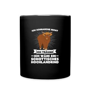 Rind Schottisches Hochlandrind Bauernhof Geschenk - Tasse einfarbig - Schwarz - Vorne