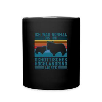 Rind Schottisches Hochlandrind Bauernhof Geschenk - Tasse einfarbig - Schwarz - Vorne