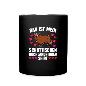 Rind Schottisches Hochlandrind Bauernhof Geschenk - Tasse einfarbig - Schwarz - Vorne