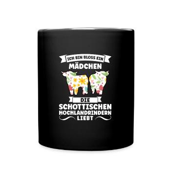 Rind Schottisches Hochlandrind Bauernhof Geschenk - Tasse einfarbig - Schwarz - Vorne