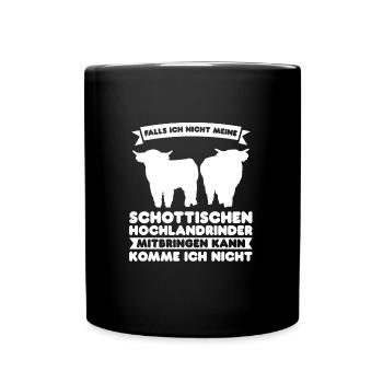 Rind Schottisches Hochlandrind Bauernhof Geschenk - Tasse einfarbig - Schwarz - Vorne
