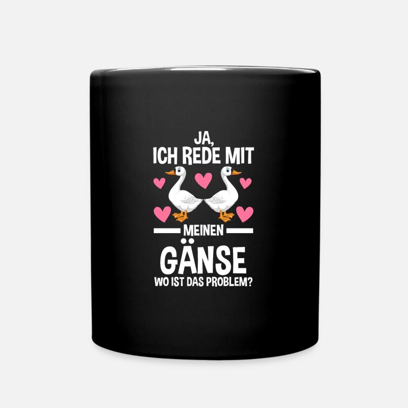 Gans Gänse Bauernhof Geschenk - Tasse einfarbig - Schwarz