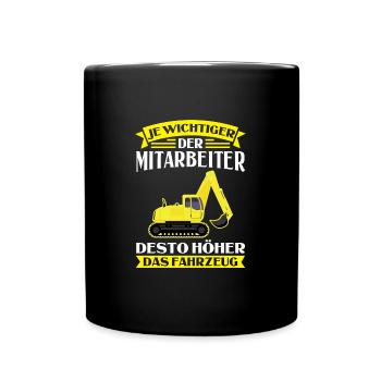 Baggerfahrer Job Baumaschine Geschenk - Tasse einfarbig - Schwarz - Vorne