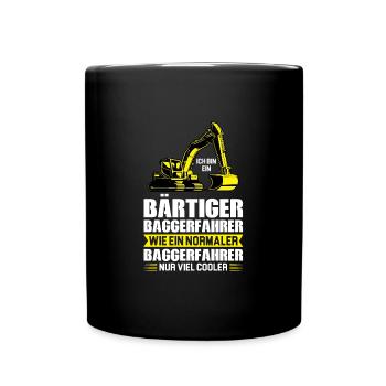 Baggerfahrer Job Bagger Geschenk - Tasse einfarbig - Schwarz - Vorne