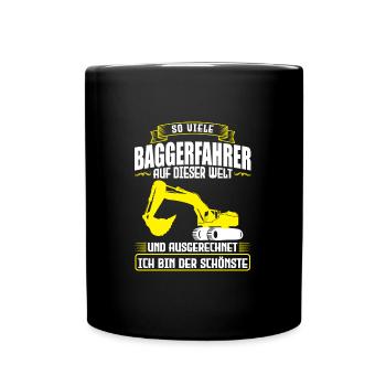 Baggerfahrer Job Baggerliebhaber Geschenk - Tasse einfarbig - Schwarz - Vorne