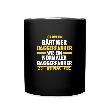 Baggerfahrer Job Baggerführer Geschenk - Tasse einfarbig - Schwarz - Vorne