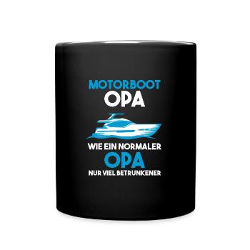 Motorboot Opa Großvater Geschenk - Tasse einfarbig - Schwarz - Vorne