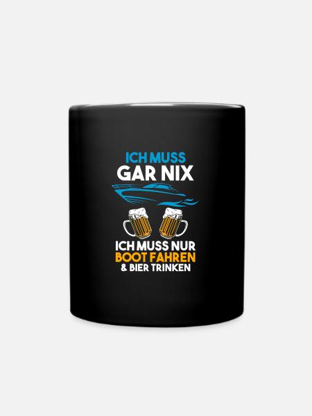 Boot Bier Bootsfahrer Geschenk - Tasse einfarbig - Schwarz
