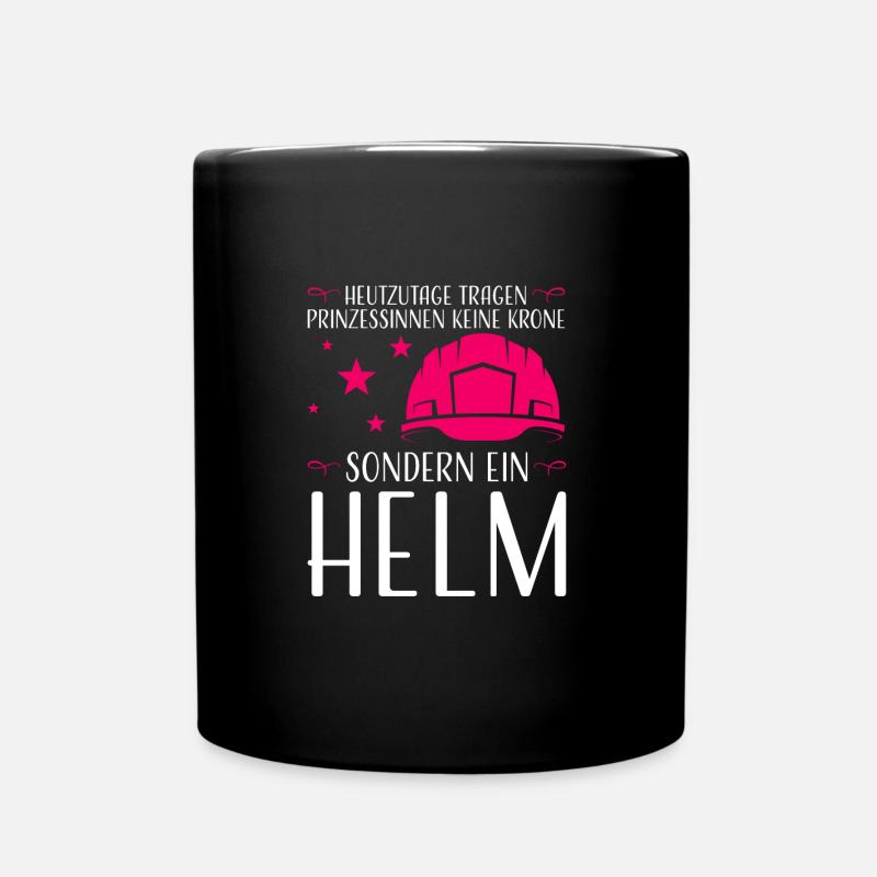 Baustelle Frau Bauleiter Geschenk - Tasse einfarbig - Schwarz