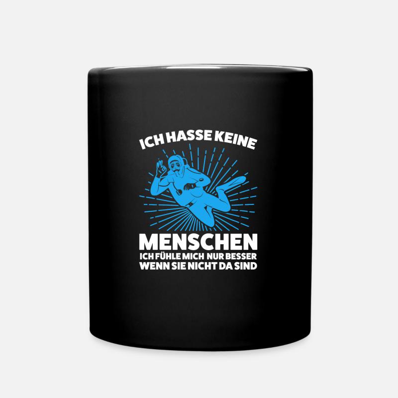 Taucher Tauchen Neoprenanzug Geschenk - Tasse einfarbig - Schwarz