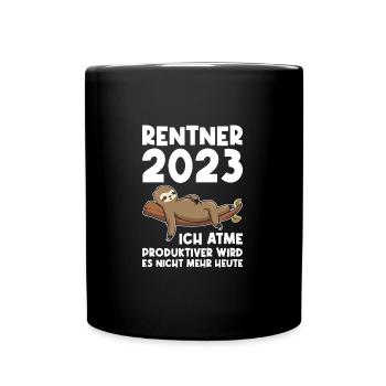 Rentner 2023 Faultier Ruhestand Geschenk - Tasse einfarbig - Schwarz - Vorne