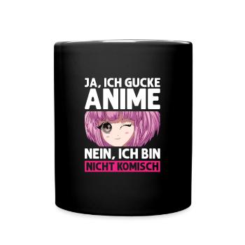 Otaku Japan Anime Merch Anime Merch Geschenk - Tasse einfarbig - Schwarz - Vorne