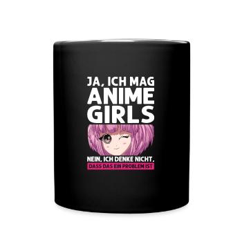 Otaku Japan Anime Merch Anime Merch Geschenk - Tasse einfarbig - Schwarz - Vorne