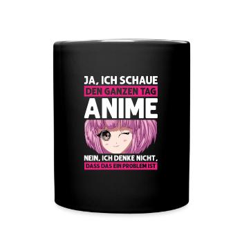 Otaku Japan Anime Merch Anime Merch Geschenk - Tasse einfarbig - Schwarz - Vorne